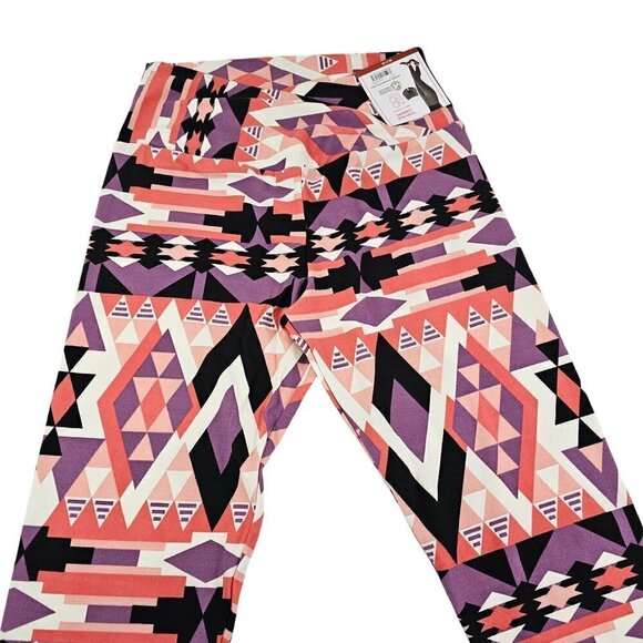 No Boundaries Sueded Crossover Waist Aztec Print Ankle Length Leggings NWT - Picture 2 of 16